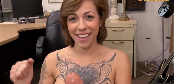  Tattooed woman nailed at the pawnshop